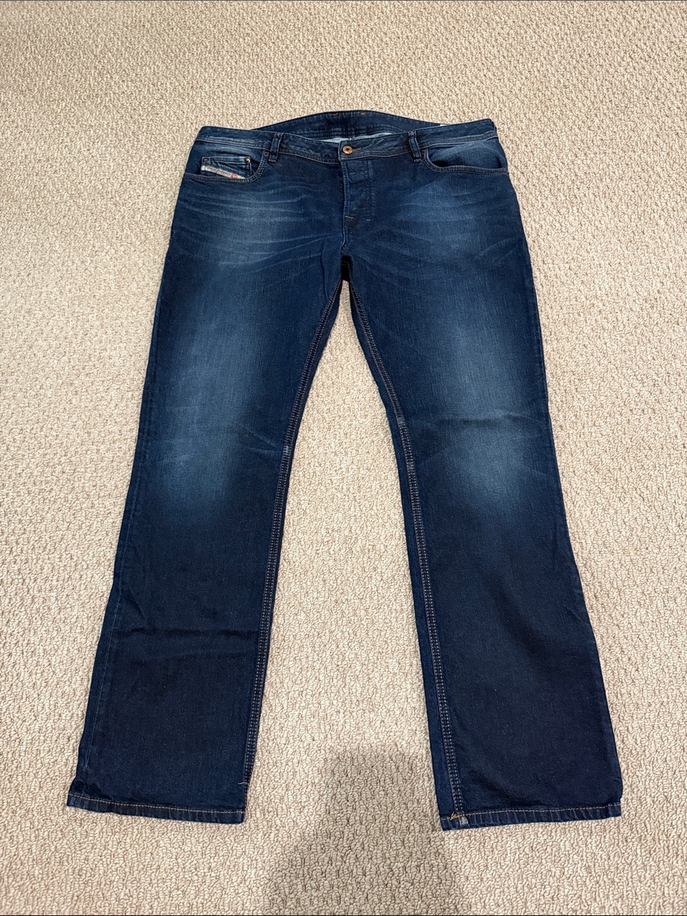Diesel Industry Men's Dark Blue Straight-Leg Jeans